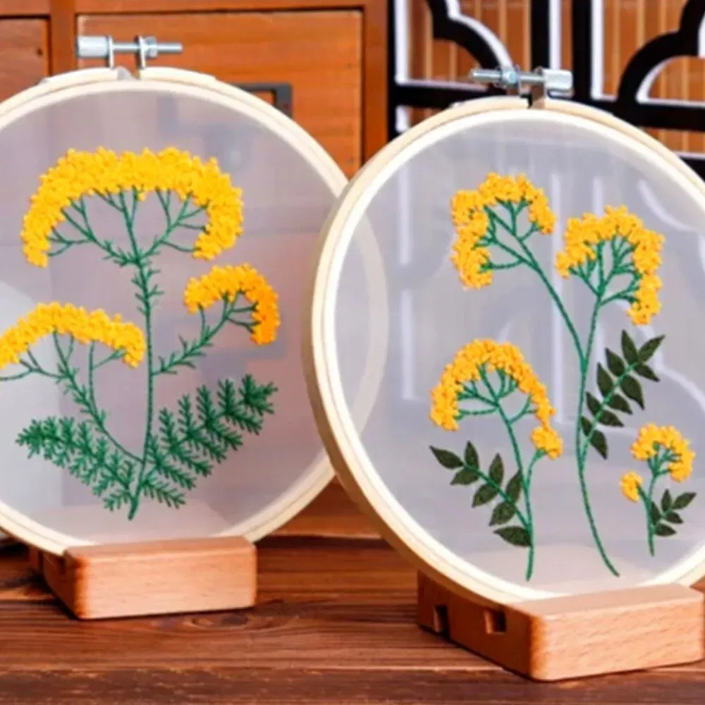 Pachet 4 Kit-uri Broderie DIY, Flori delicate [6]