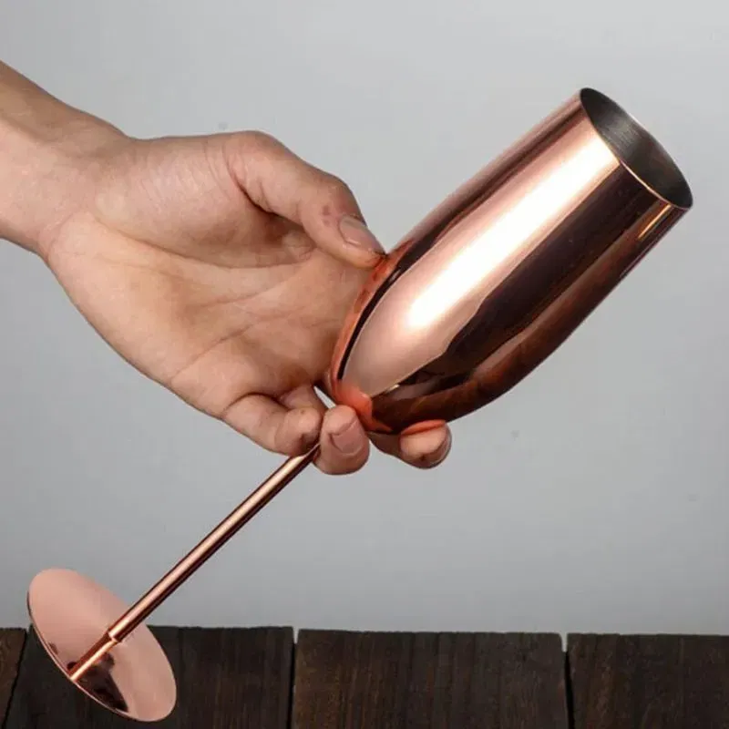 Pahar sampanie din Otel inoxidabil Rose Gold [3]