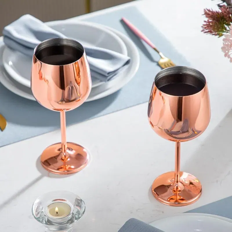Pahar vin din Otel Inoxidabil Rose Gold [4]