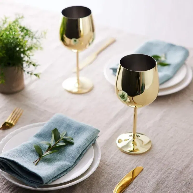Pahar vin din Otel Inoxidabil Shiny Gold [3]