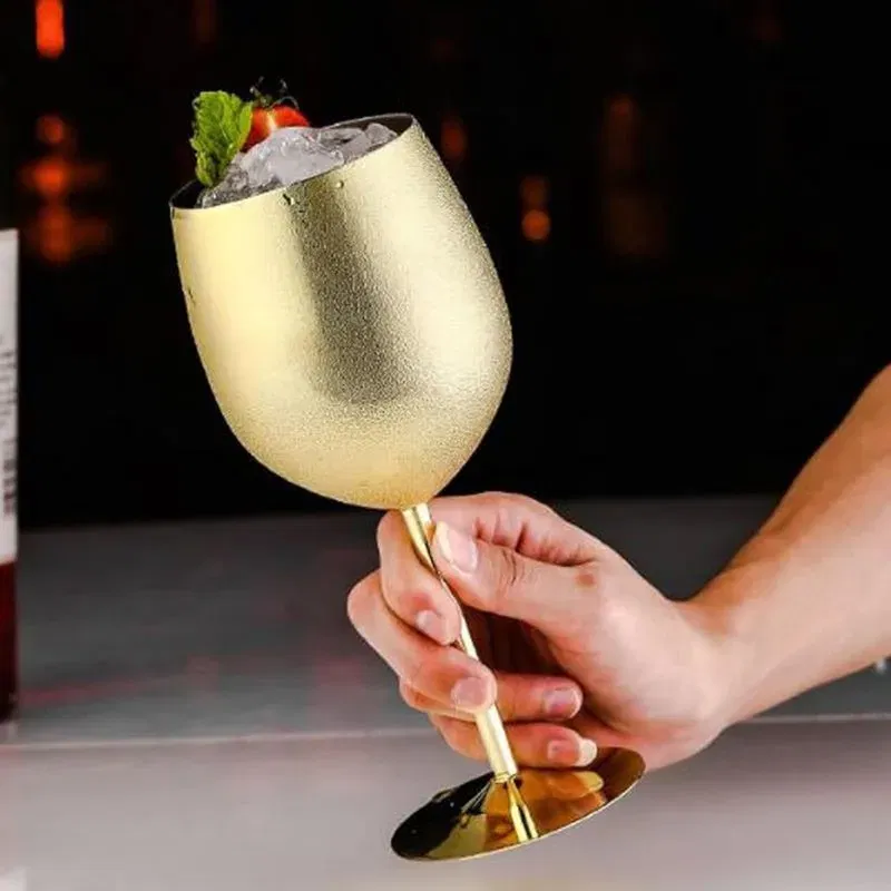 Pahar vin din Otel Inoxidabil Shiny Gold [5]