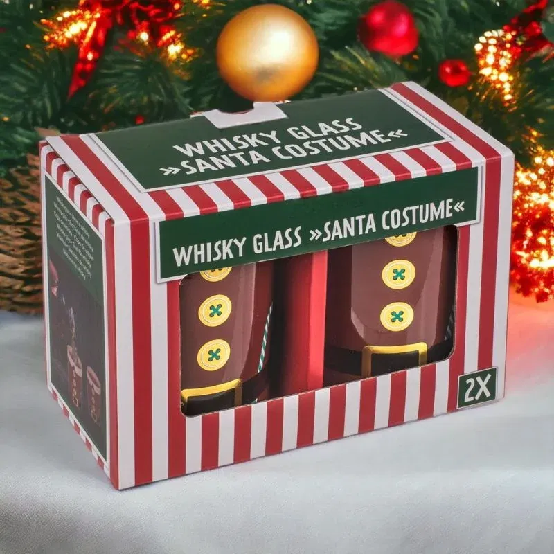 Set 2 Pahare whiskey costumul lui Mos Craciun [3]