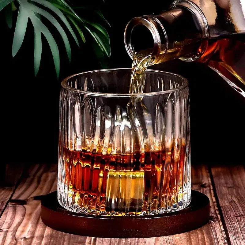 Pahar whiskey Glacier cu baza din lemn [2]