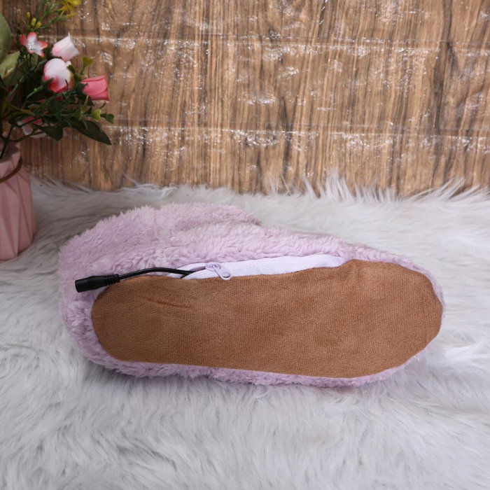 Papuci de casa inalti, Gadget cu incalzire prin USB, roz, DAMA [8]