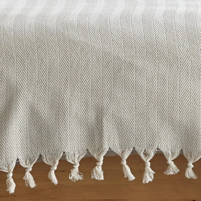 Patura bumbac reciclat Berlino - Alb, 200x220 cm [2]