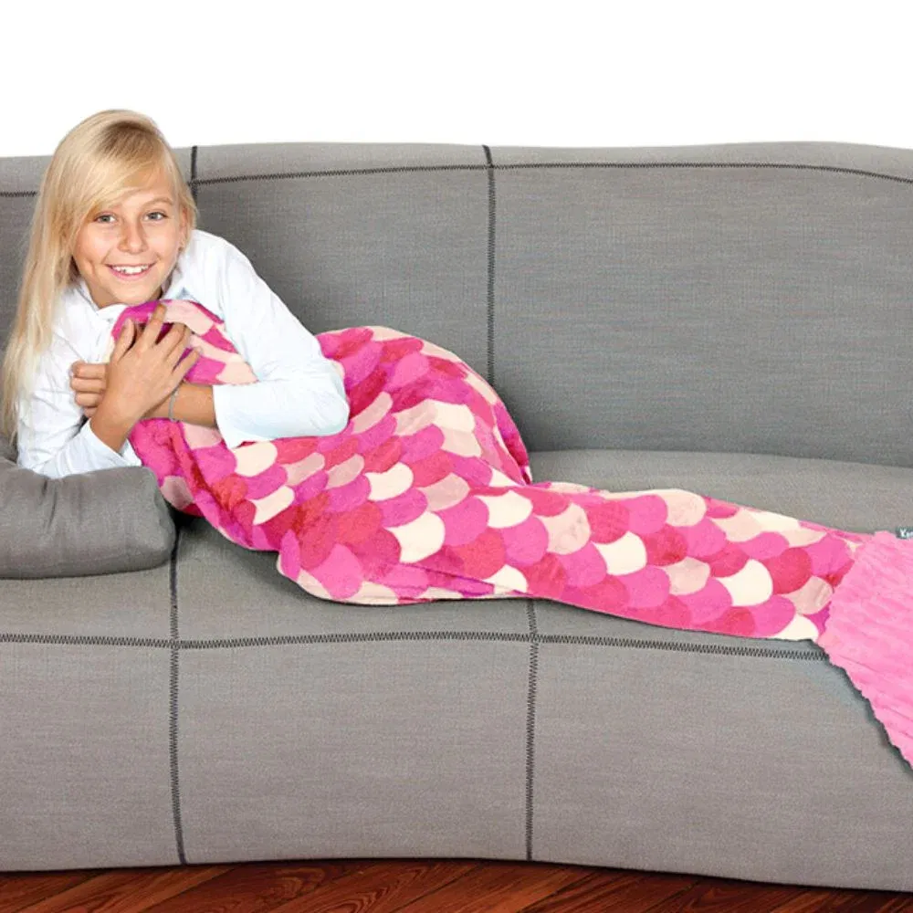 Patura coada de sirena pentru copii, Micuta Ariel, Lilla, 240g/mp [2]