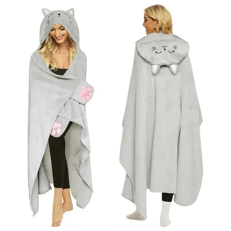 Patura Confortabila cu Gluga si Maneci Pisicuta [5]