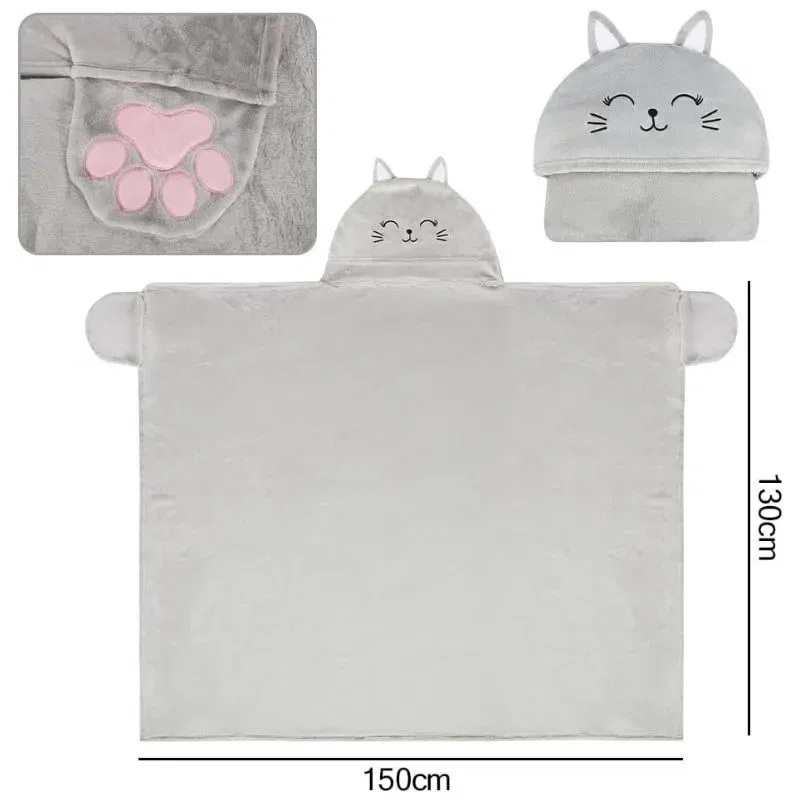 Patura Confortabila cu Gluga si Maneci Pisicuta [4]