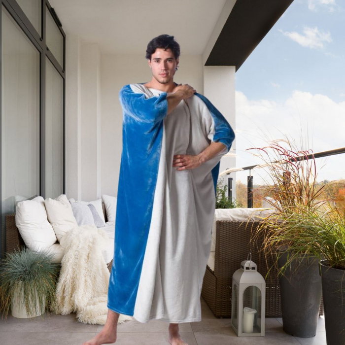 Patura cu maneci Ocean Double Sided, Perfect Wearable, 240g/mp [4]