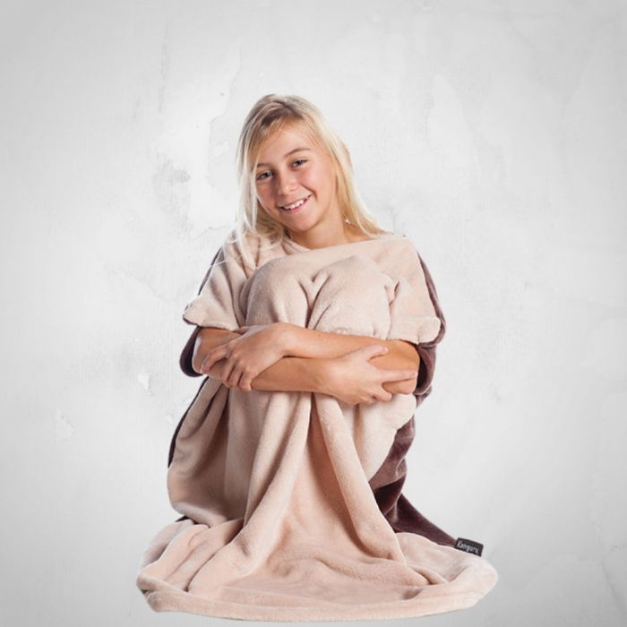 Patura cu maneci pentru copii, Cozy Brownie, 240g/mp [6]