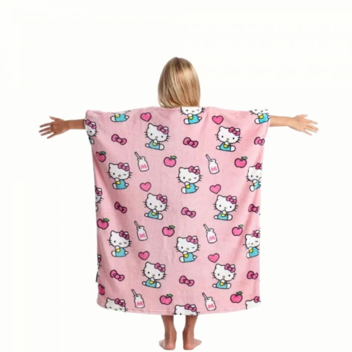 Patura cu maneci pentru copii, Hello Kitty, 240g/mp [3]