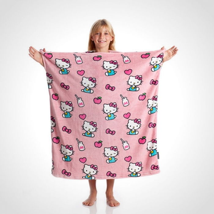 Patura cu maneci pentru copii, Hello Kitty, 240g/mp [1]