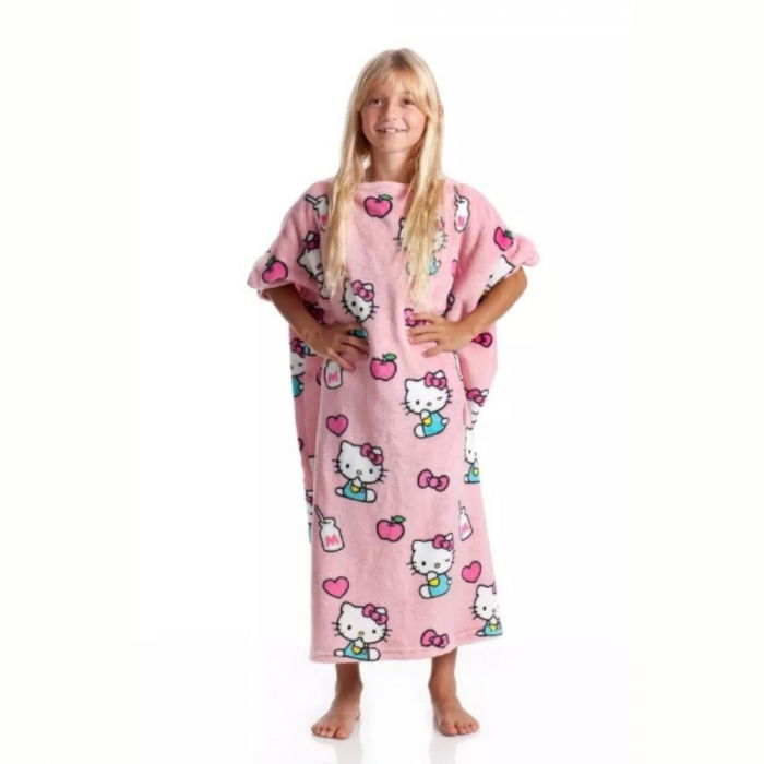 Patura cu maneci pentru copii, Hello Kitty, 240g/mp [4]
