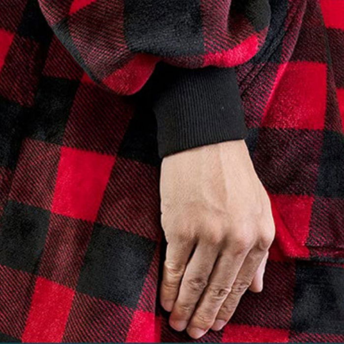 Hanorac Patura cu maneci si buzunar, gluga retractabila, Captusita, Super Calduroasa, Cool Stuff, 430 g/mp [5]