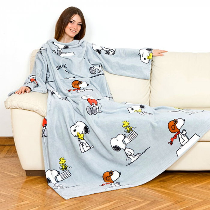 Patura cu maneci si buzunar, Funny Snoopy, 240g/mp [2]