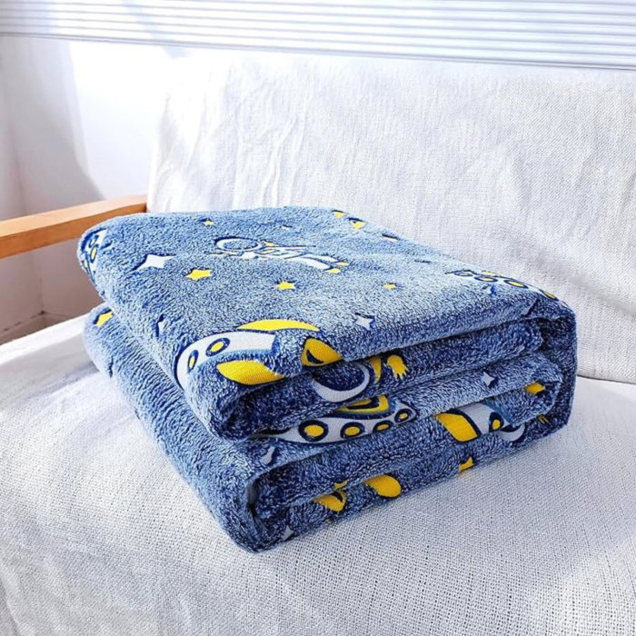 Patura Fosforescenta cu Astronauti Flanel 130 x 150 cm [6]