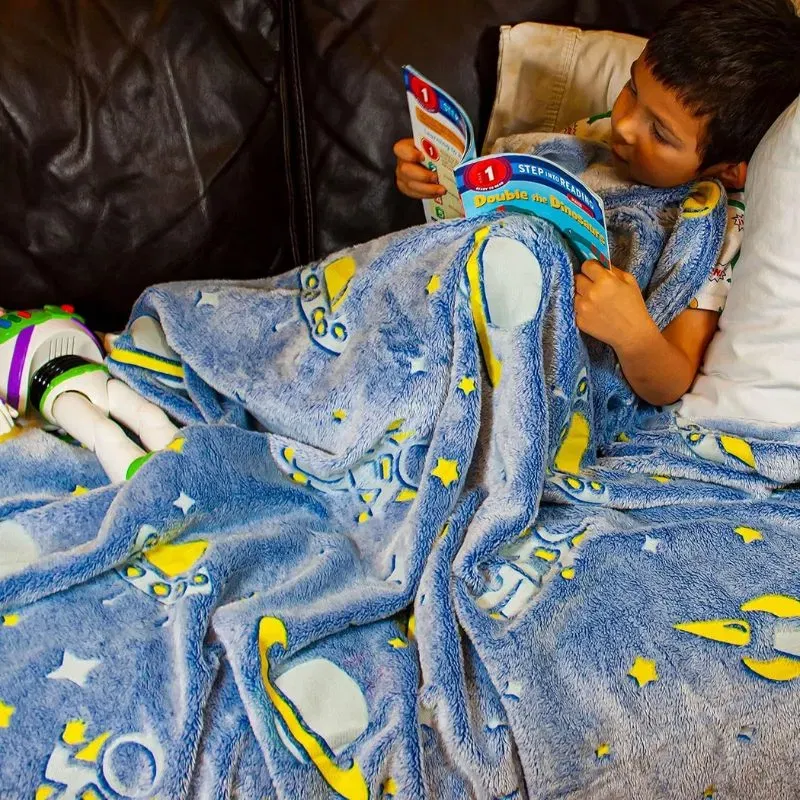 Patura Fosforescenta cu Astronauti Flanel 130 x 150 cm [2]