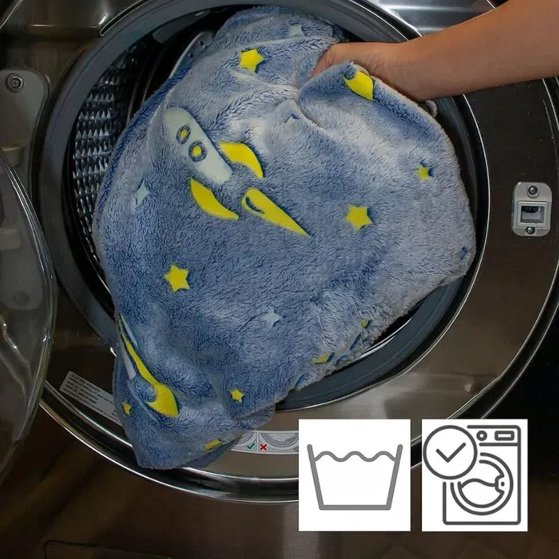 Patura Fosforescenta cu Astronauti Flanel 130 x 150 cm [4]