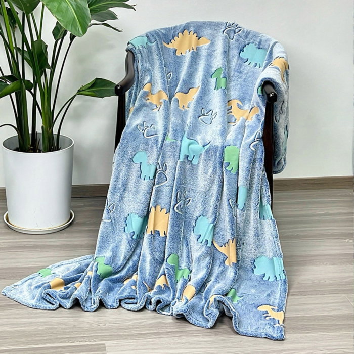 Patura Fosforescenta cu Dinozauri Flanel 130 x 150 cm [6]
