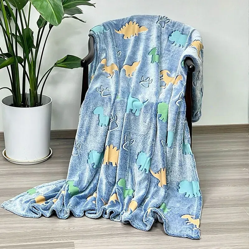 Patura Fosforescenta cu Dinozauri Flanel 130 x 150 cm [6]
