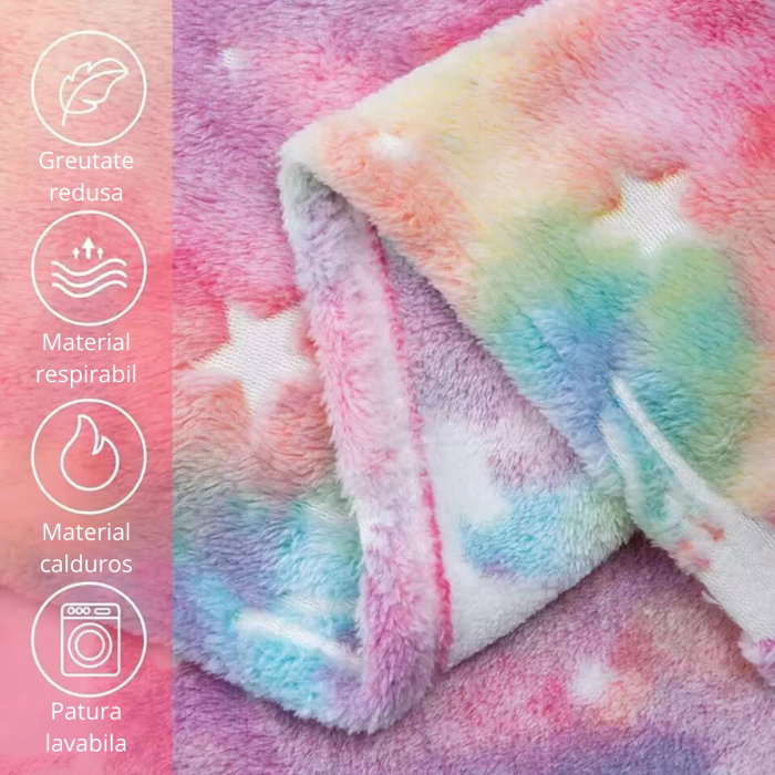 Patura Fosforescenta cu Unicorni Flanel 130 x 150 cm [5]