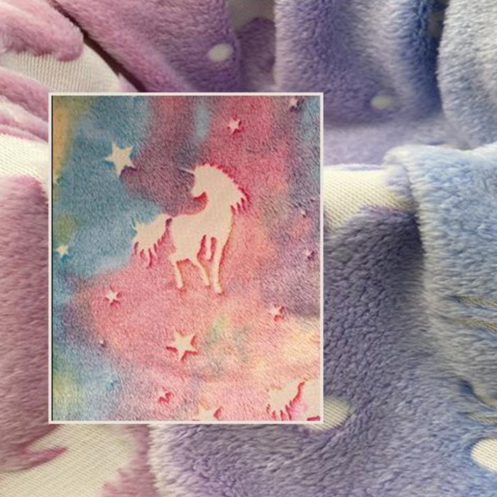 Patura Fosforescenta cu Unicorni Flanel 130 x 150 cm [8]