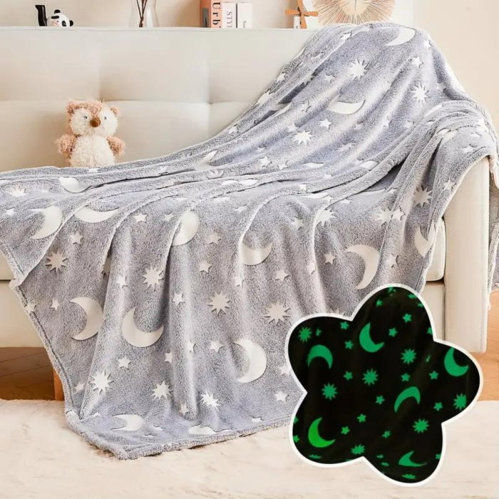 Patura Luna Fosforescenta Gri Flanel 130 x 150 cm [1]
