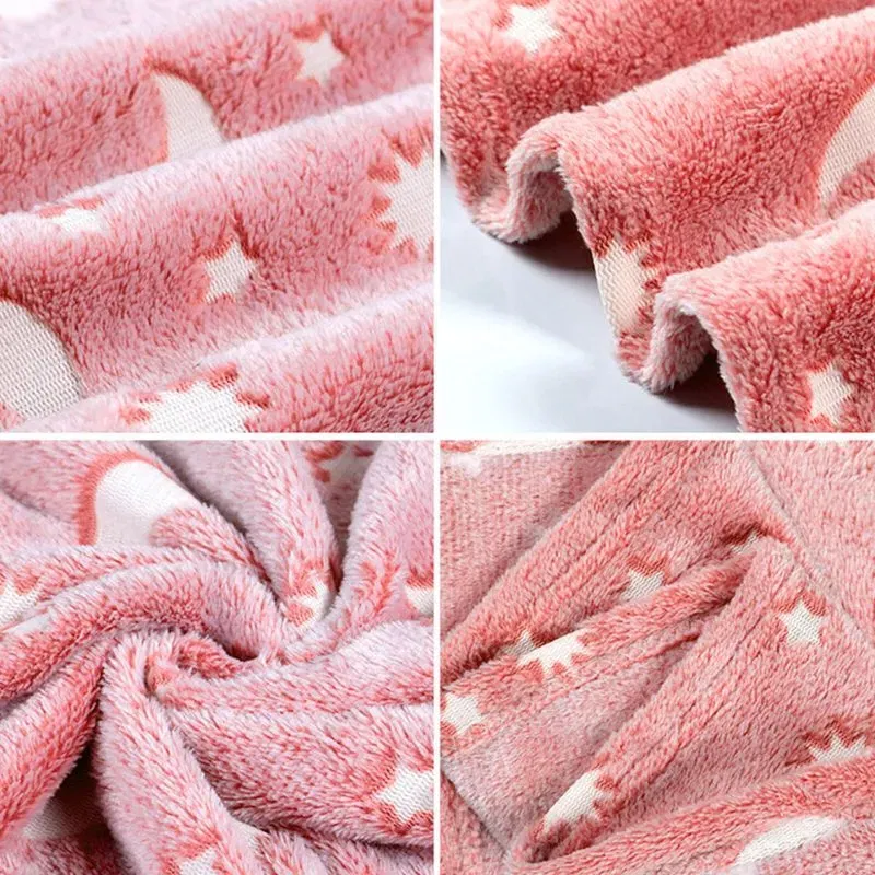 Patura Luna Fosforescenta Roz Flanel  130 x 150 cm [5]