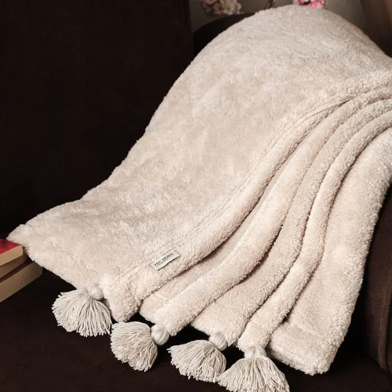 Patura pufoasa Puffy - Mink, poliester, 200x220 cm [1]