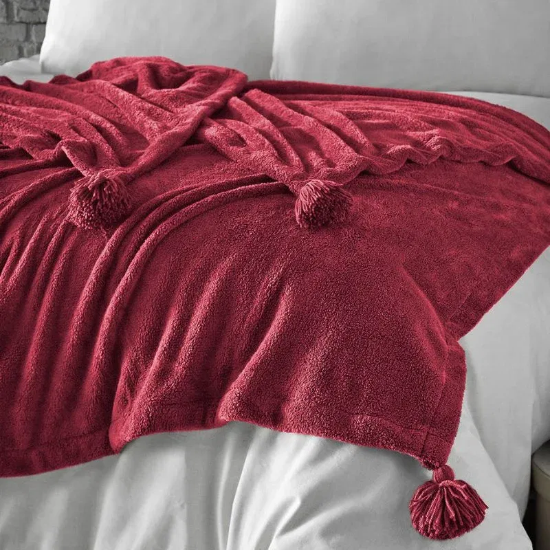 Patura pufoasa Puffy - Rosu Claret, poliester, 200x220 cm [1]