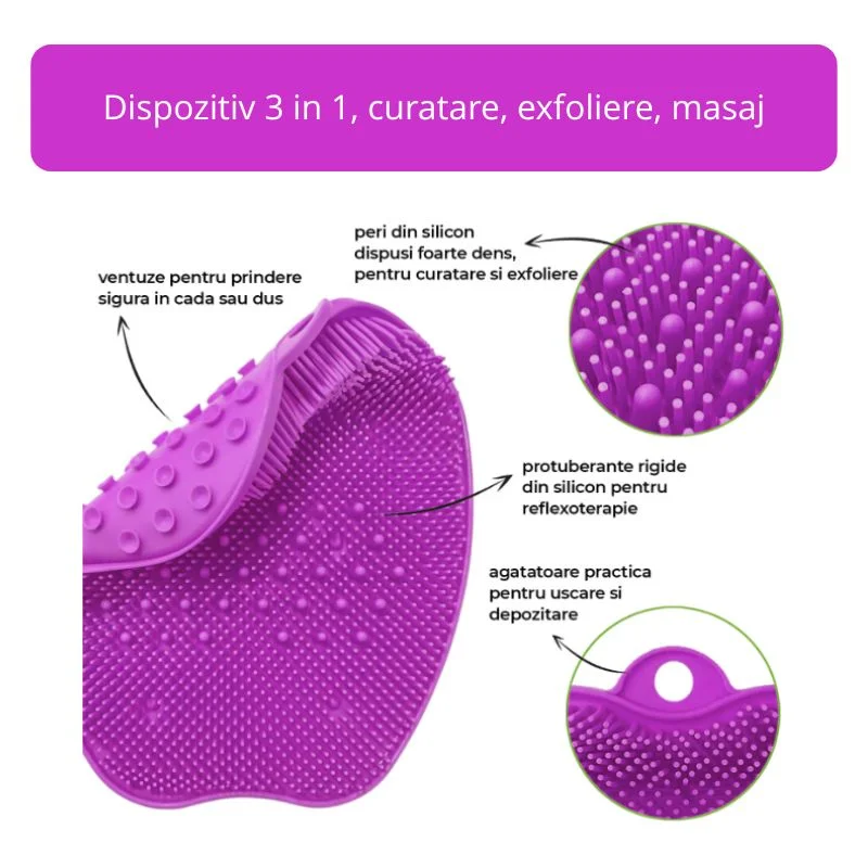 Perie pentru picioare din silicon, curatare, exfoliere si masaj [8]