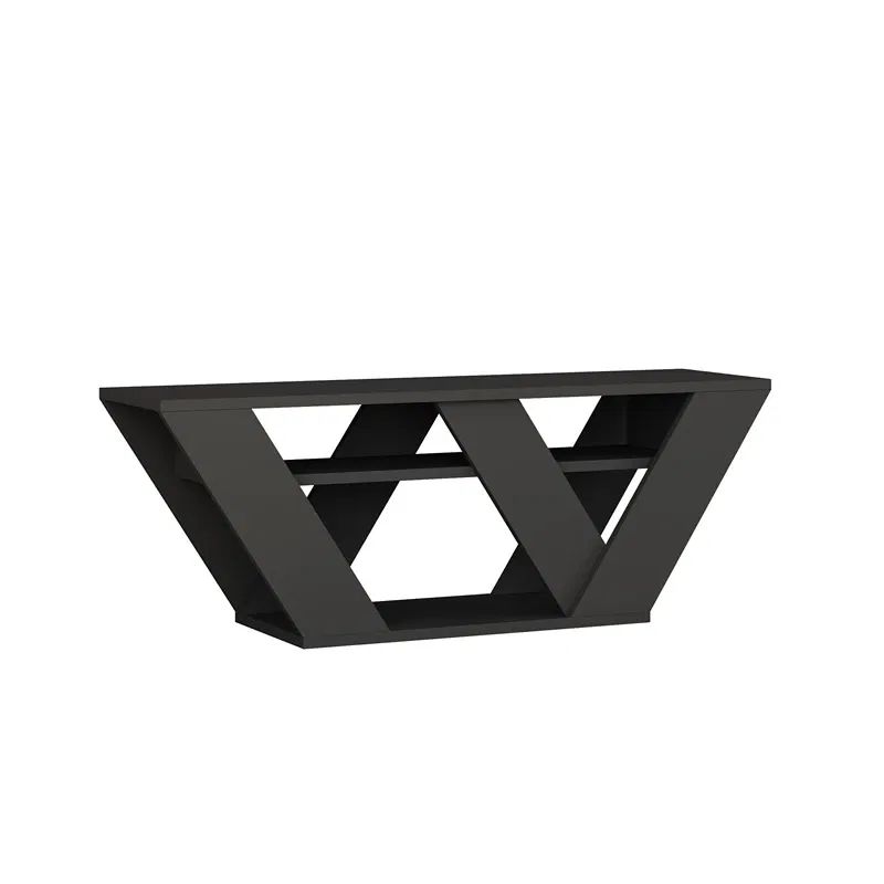 Pipralla comoda TV antracit, stil elegant, multiple rafturi [2]