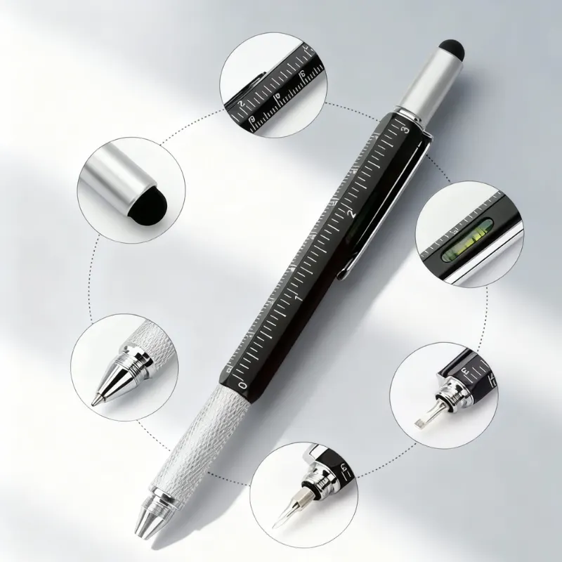 Pix multifunctional 6 in 1, surubelnita plata, rigla, capat touchscreen, nivela cu bula [1]