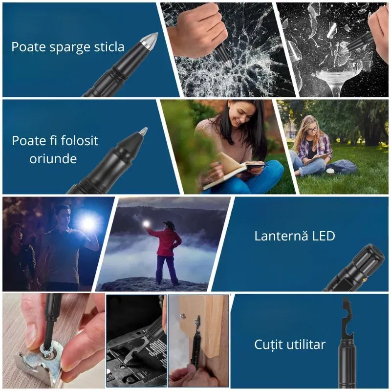 Pix tactic multifunctional 4 in 1 cu lanterna, ToolPen 007 [10]