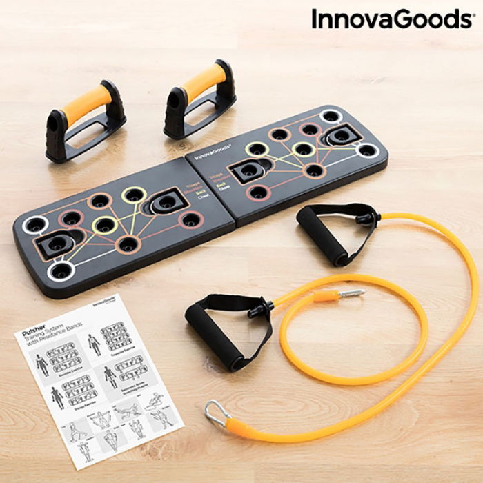 Placa fitness cu benzi elastice de rezistenta si ghid exercitii [10]