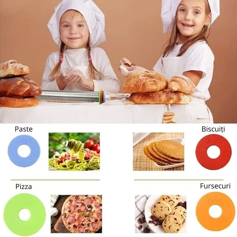 Plansa de aluat cu sucitor reglabil Set cadou Bucatareala [2]