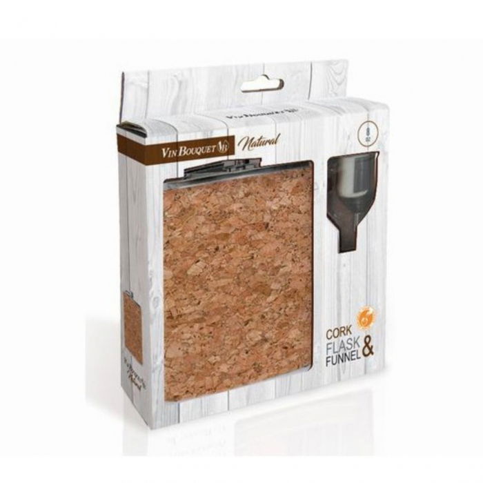 Plosca pluta naturala cu palnie din otel inoxidabil [4]