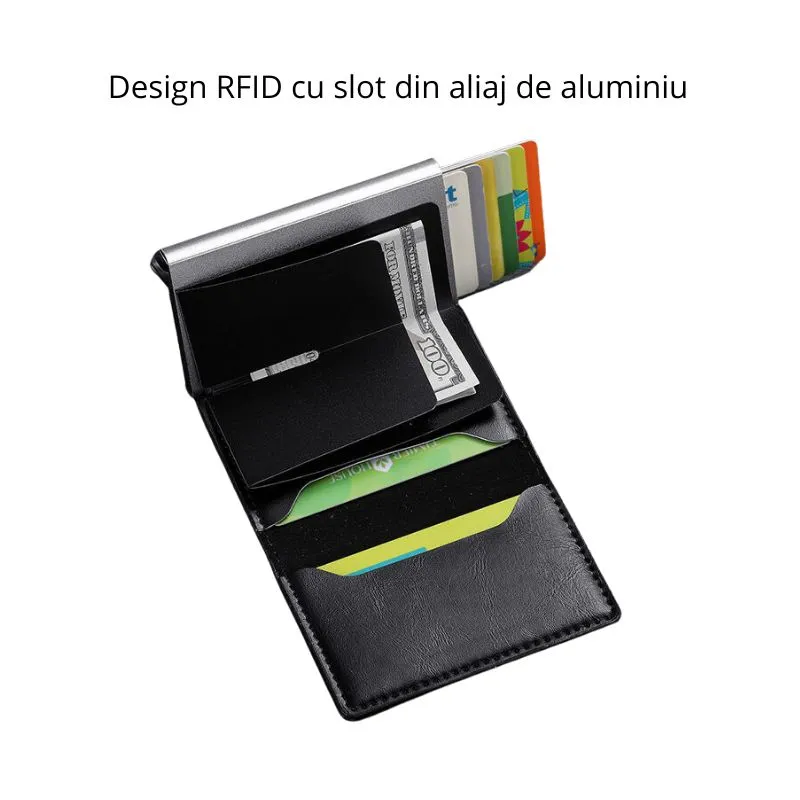 Portofel Antifrauda Compact Negru [6]