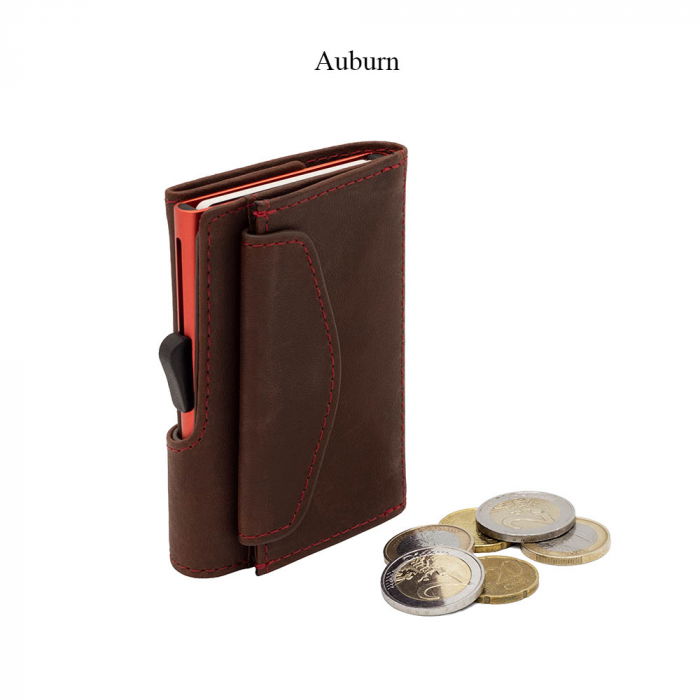 Portofel Carduri RFID din piele cu buzunar de monede [2]