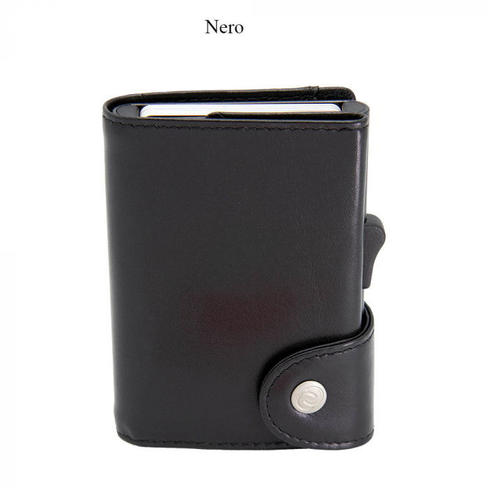 Portofel Carduri RFID XL din piele cu buzunar de monede [2]