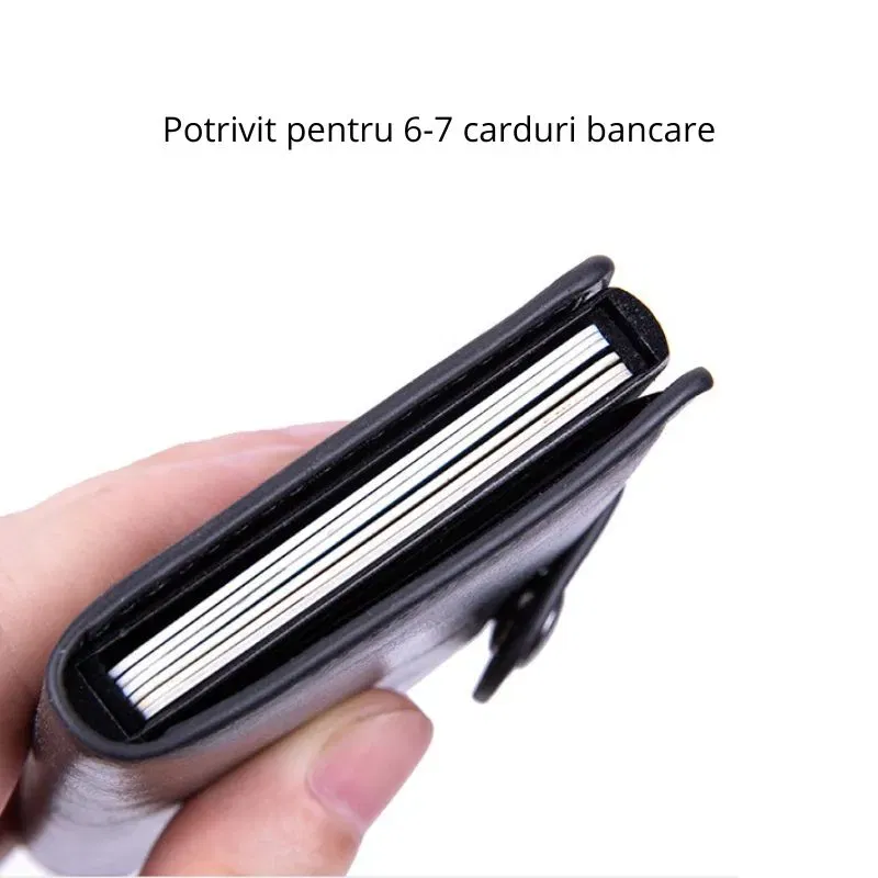 Portofel Negru din piele ecologica Protectie RFID [8]