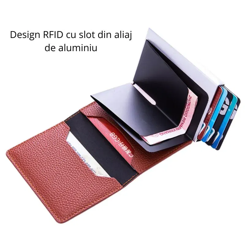 Portofel pentru Carduri Light Brown Slim [6]