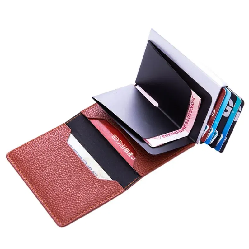 Portofel pentru Carduri Light Brown Slim [4]