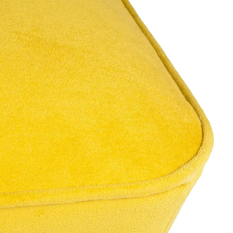 Pouf Lake View mustar, model hexagonal, cadru din lemn [3]