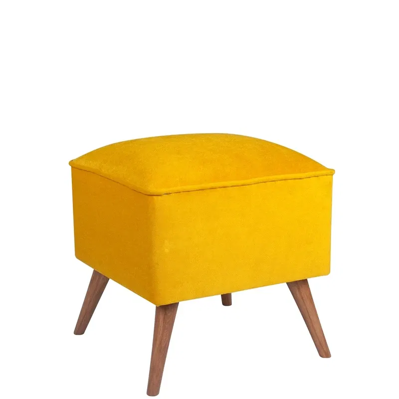 Pouf New Bern galben, stil modern, picioare din lemn de brad [2]