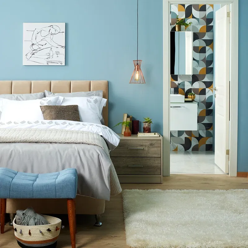 Taburet New Cool albastru-indigo, design contemporan, structura stabila [2]