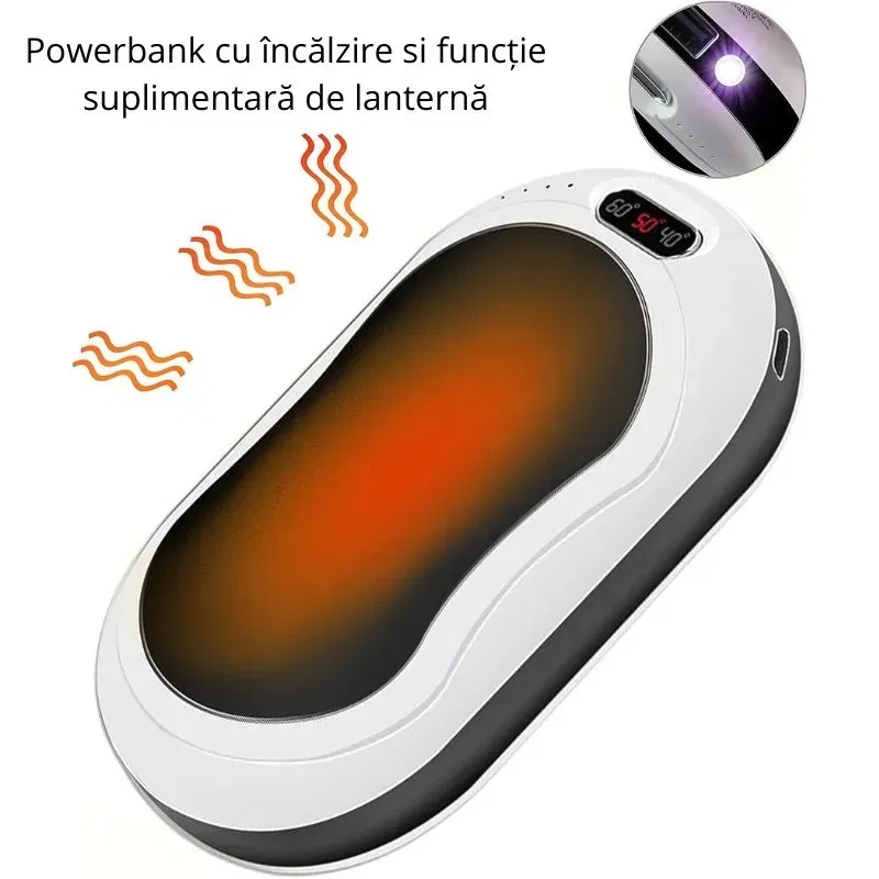 Powerbank cu incalzire pentru maini 55 grade Bucuria frigurosilor 10000mAh [20]