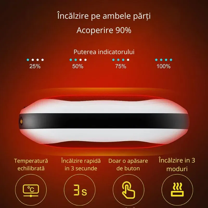 Powerbank cu incalzire pentru maini 55 grade Bucuria frigurosilor 10000mAh [17]