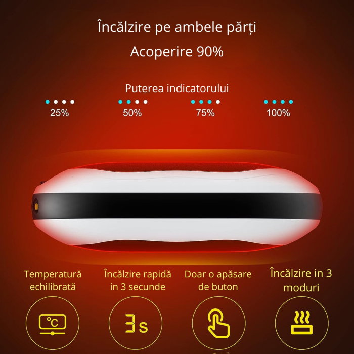 Powerbank cu incalzire pentru maini 55 grade Bucuria frigurosilor 10000mAh [17]