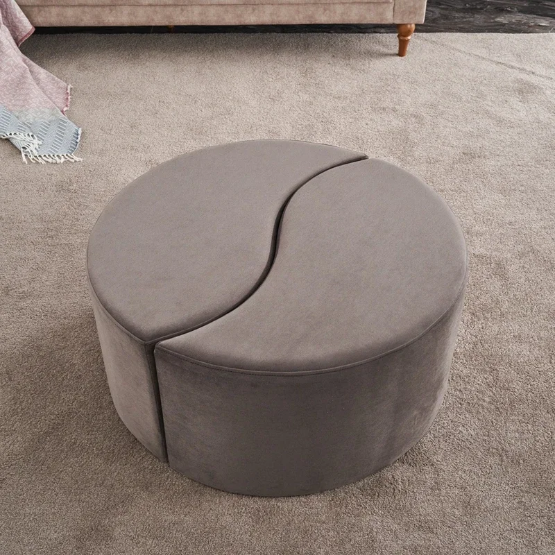 Puf Alis, bej, catifea, design unic, confortabil si modern [2]